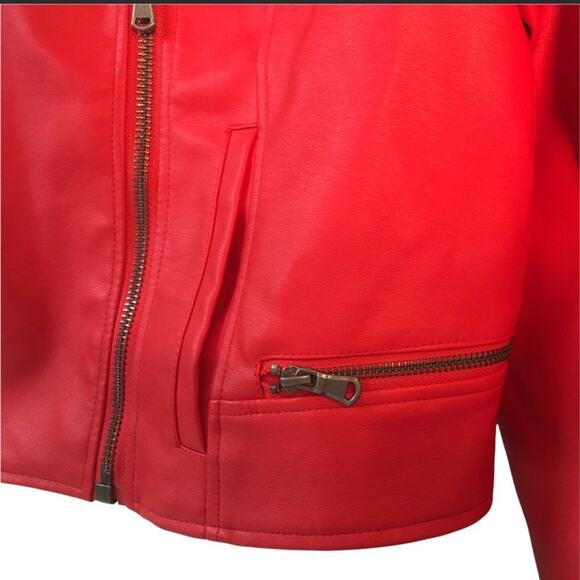 Riverdale Vegan Leather Red Moto Jacket -South Side Serpents - Picture 4 of 5